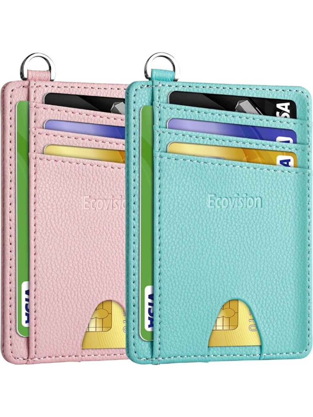 Slim Minimalist RFID Blocking Front Pocket Wallet, Detachable D-Shackle, Unisex